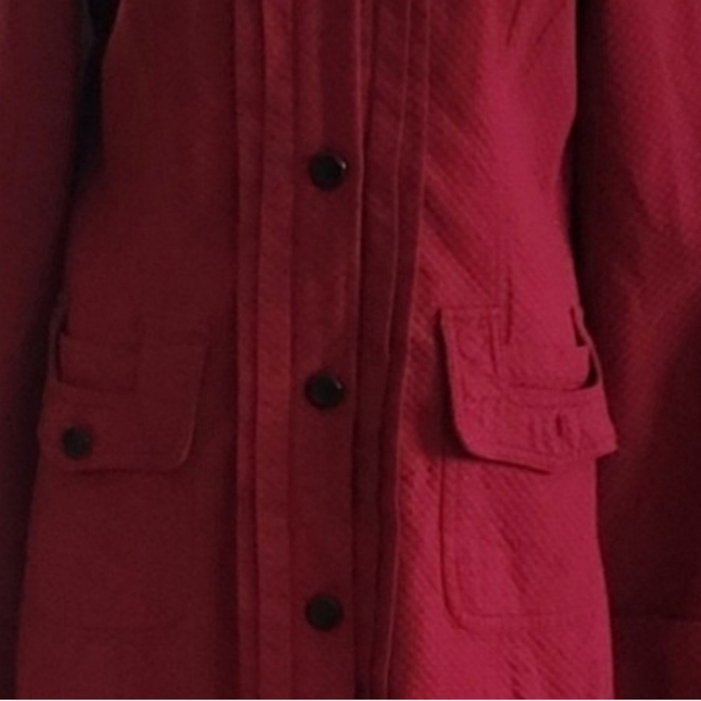 TULLE Anthropologie Button Up Red Coat Jacket Size Large - Picture 6 of 6